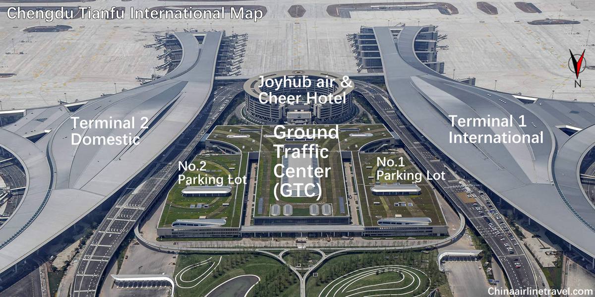 Chengdu Tianfu Airport Terminal Map, T1, T2 map and location, TFU airport