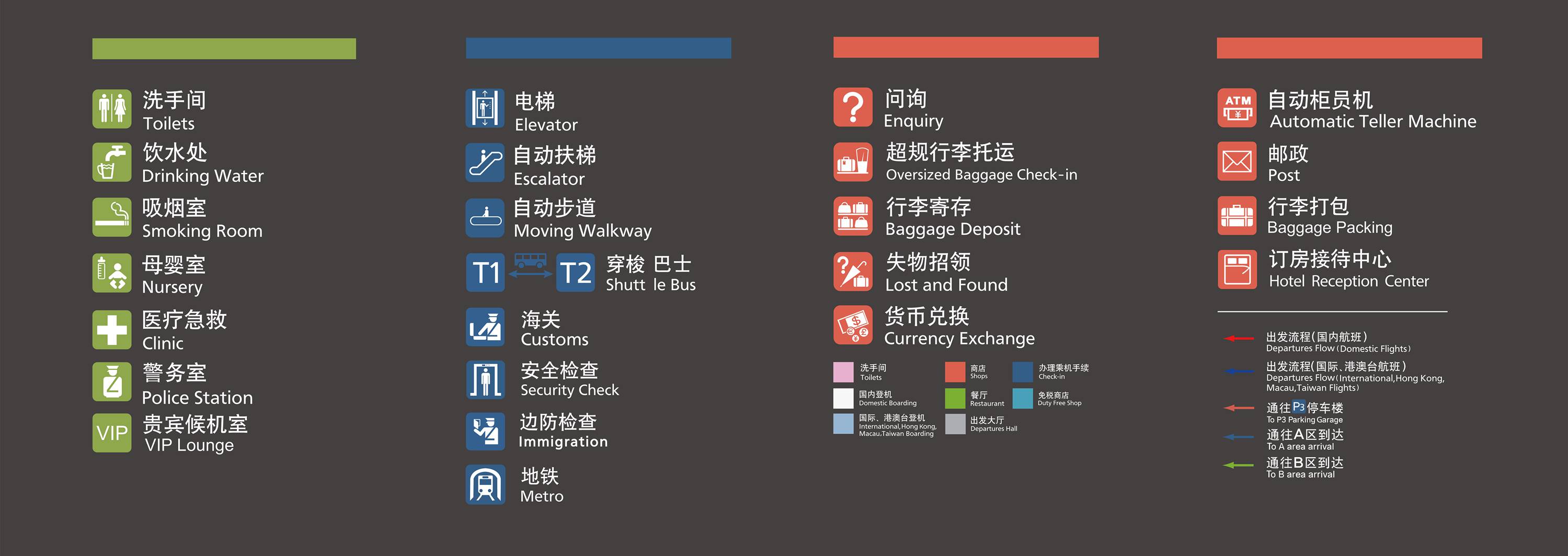 Guangzhou Baiyun Airport Terminal 1 Map, plan, layout, T1 of CAN airport