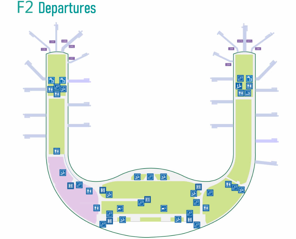 F2 level, Terminal 2 map, Guilin Liangjiang Airport, KWL airport