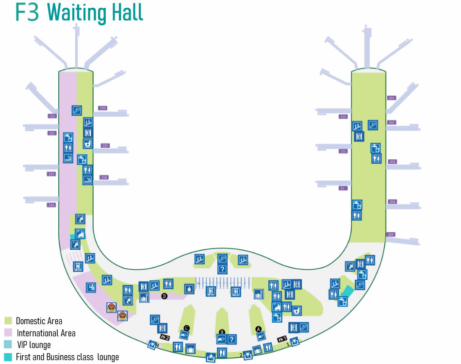 F3 level, Terminal 2 map, Guilin Liangjiang Airport, KWL airport
