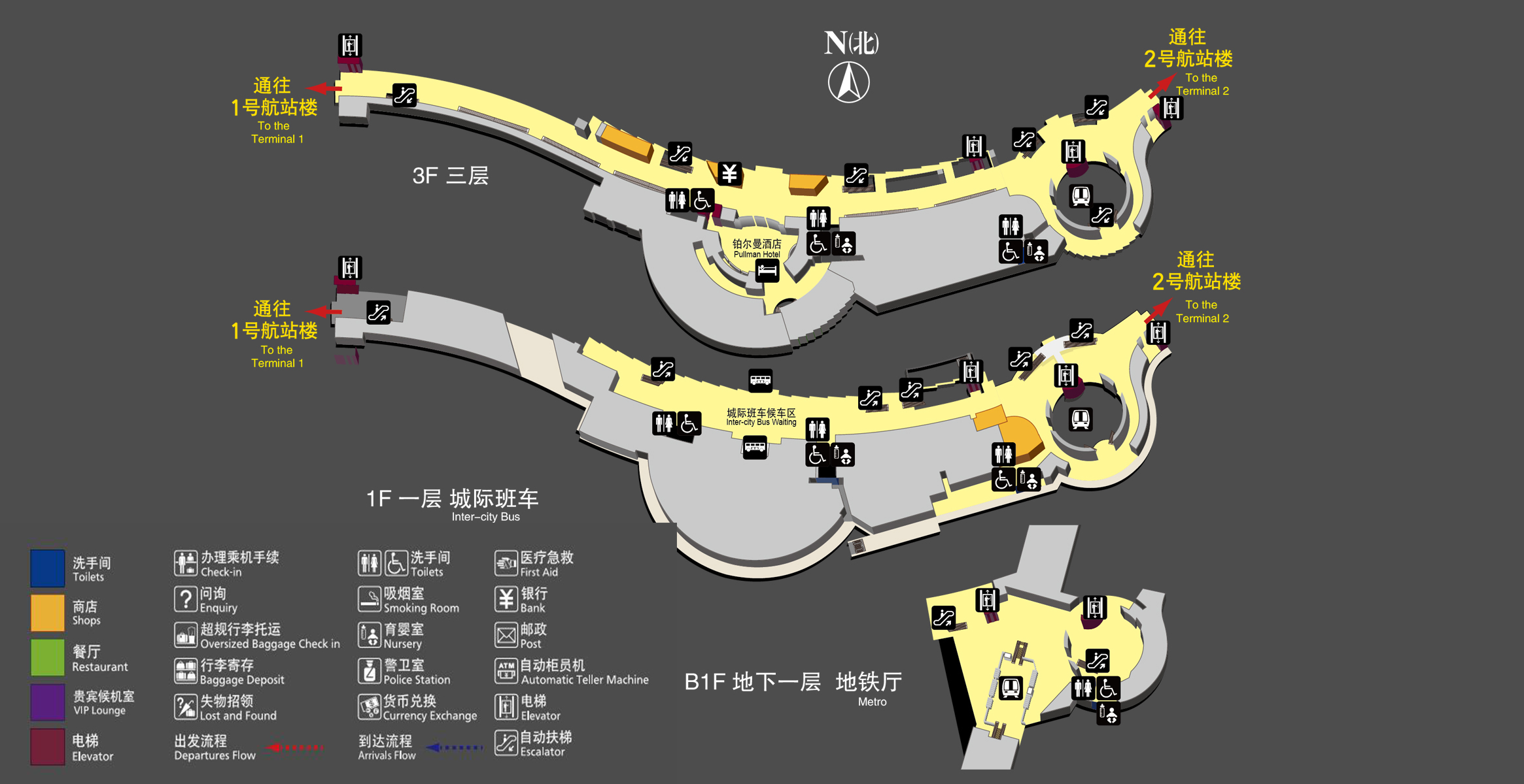 Ground transport center Map, layout, plan, Nanjing Lukou International Airport, NKG
