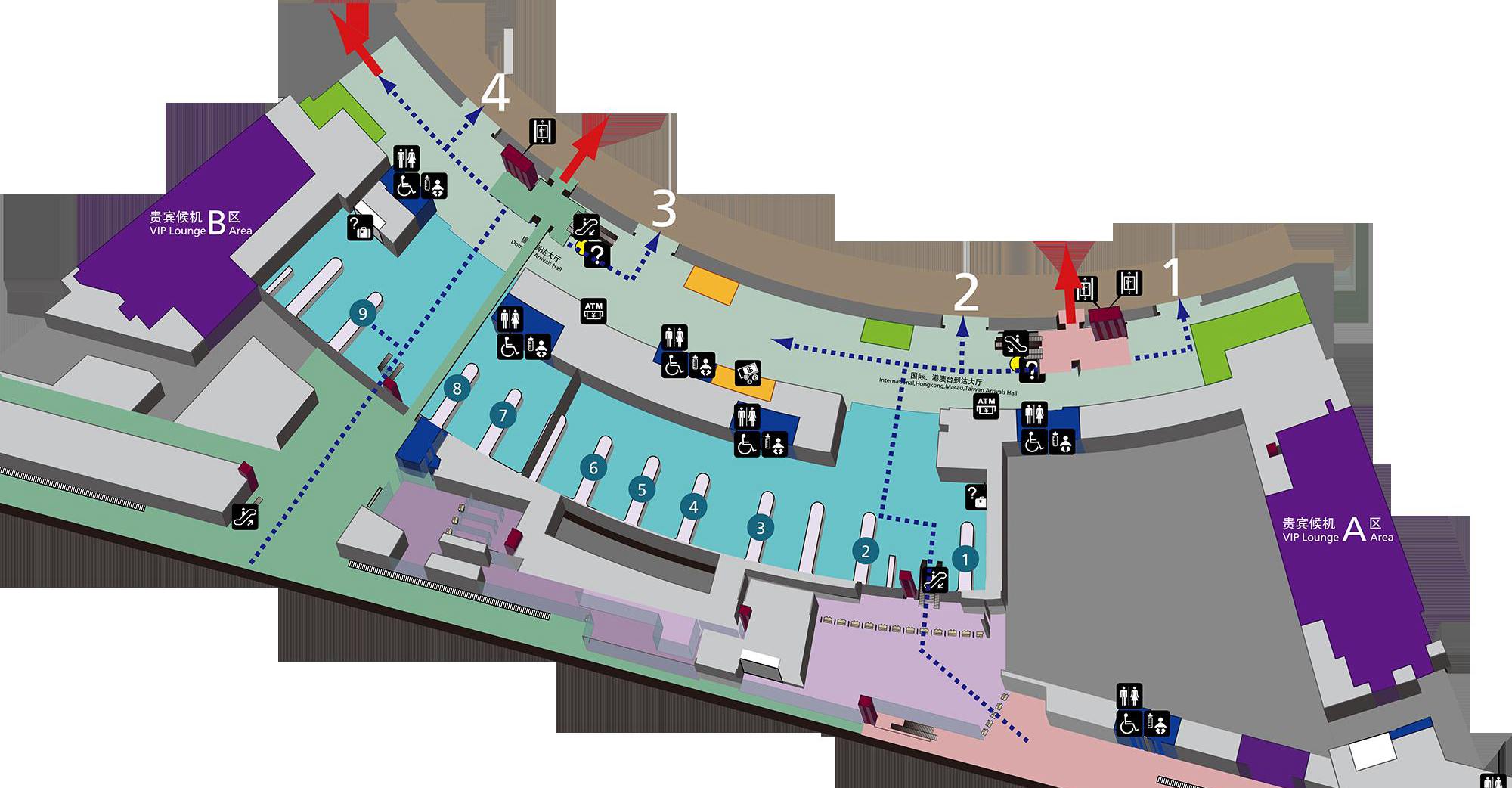 Nanjing Lukou Airport terminal 1 plan, layout Map, NKG airport