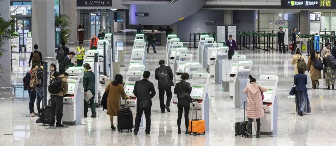check-in counter at Shanghai Pudong Airport, PVG airport