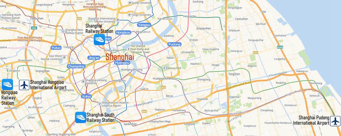 Shanghai Pudong Airport map, PVG airport