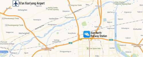 Xian Xianyang Airport Map