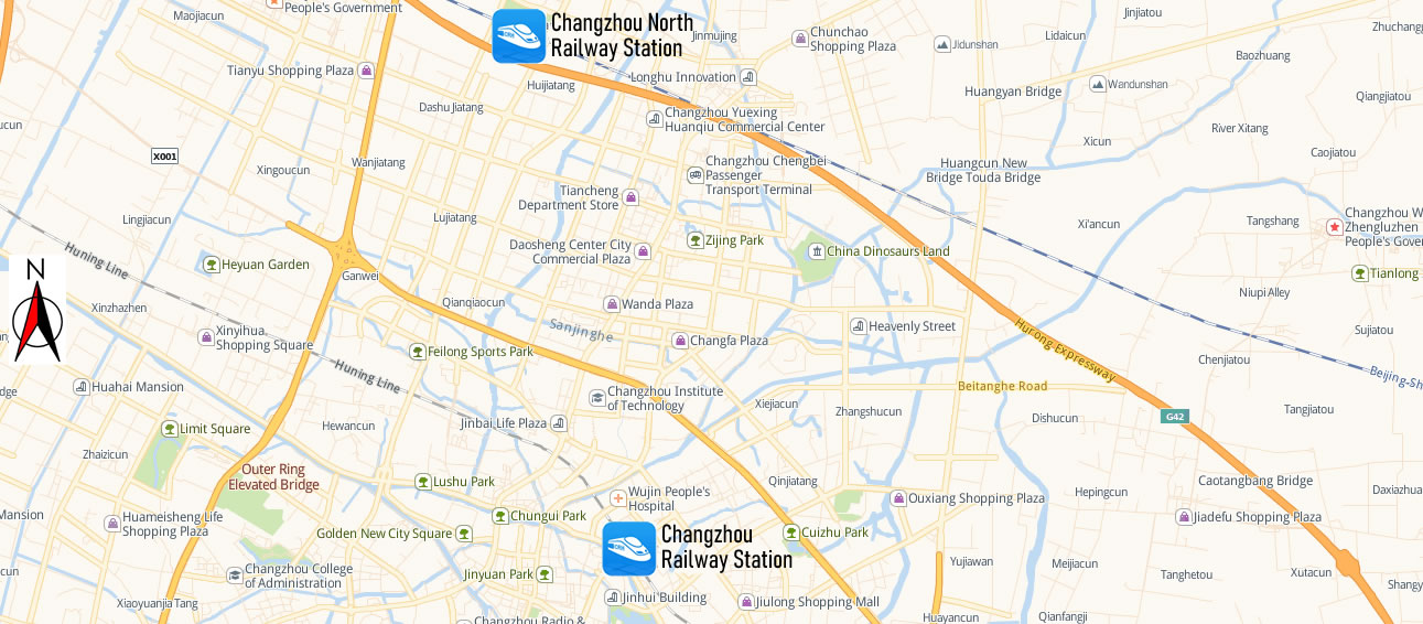 Map of Changzhou North Railway station, Changzhou Bei Train Station Map