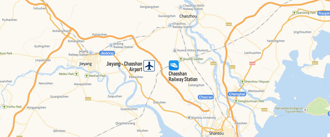 Map of Chaoshan Railway station