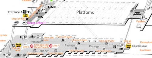Layout map of Chengdu East Railway station