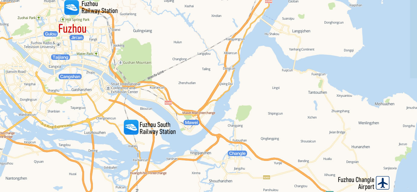 Map of Fuzhou South Railway station, Fuzhou Nan Train Station Map