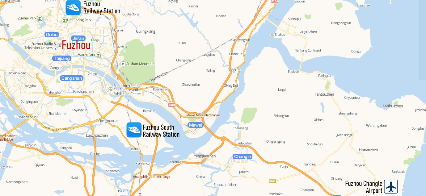 Map of Fuzhou Railway station, Fuzhou Train Station Map