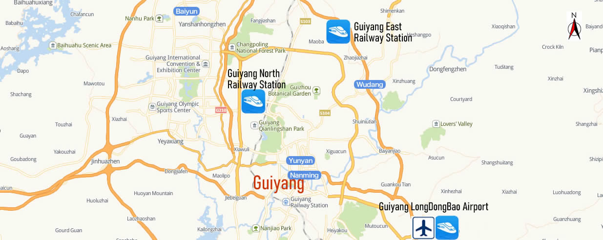 Map of Guiyang North Railway station, Guiyang North Train Station Map