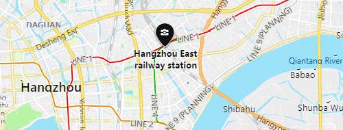 map of Hangzhou East Railway station