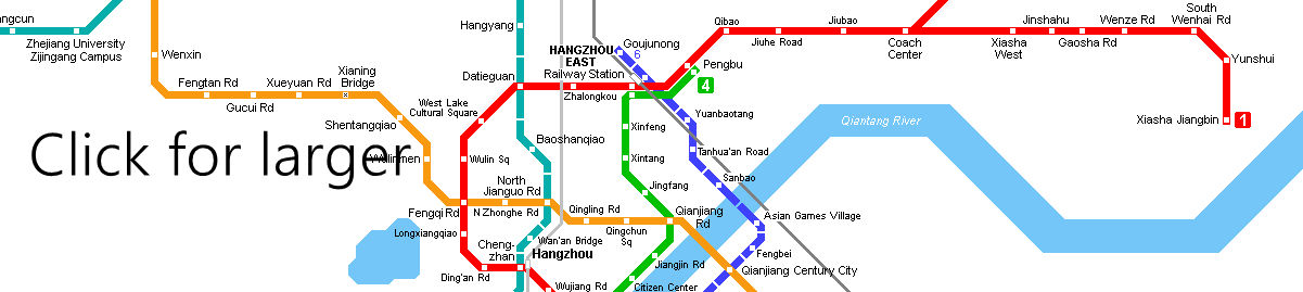 Metro Map of Hangzhou Railway Station, Hangzhou Metro Map