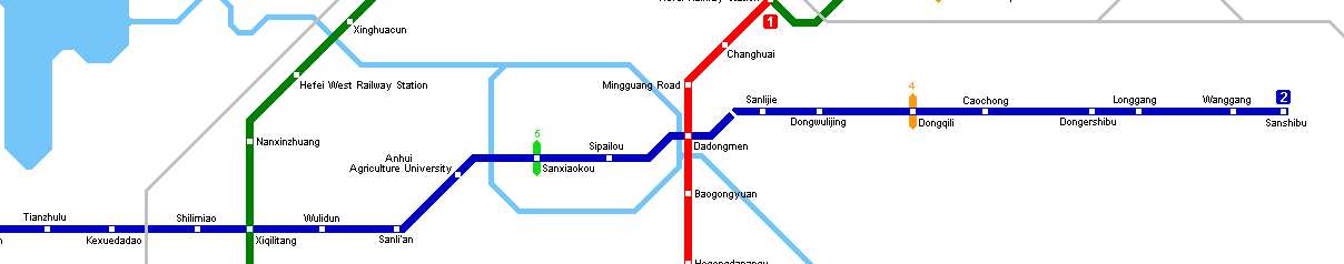 Metro Map of Hefei South Railway Station, Hefei Metro Map