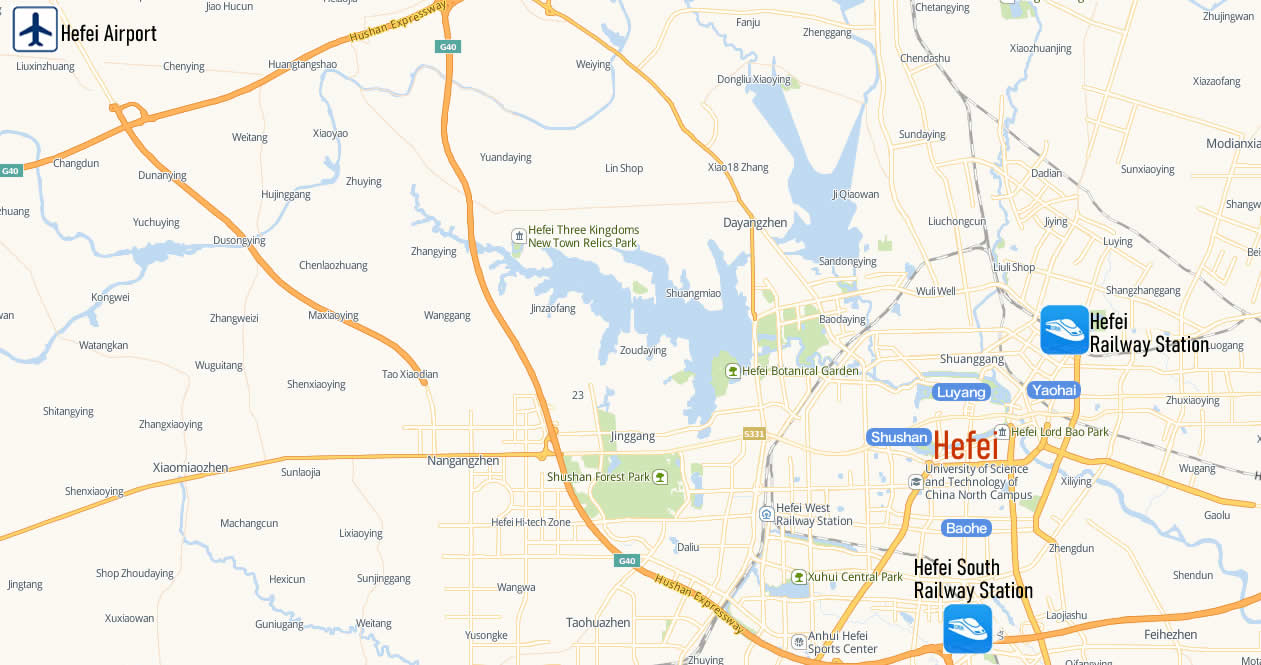 Map of Hefei South Railway Station, Map of Hefei high speed train station, location