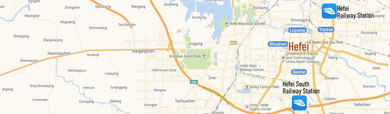 Map of Hefei Railway Station, Map of Hefei high speed train station, location
