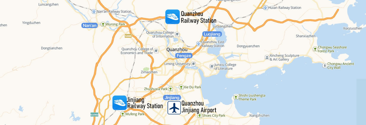 Map of Jinjiang Railway station, Jinjiang Train Station Map