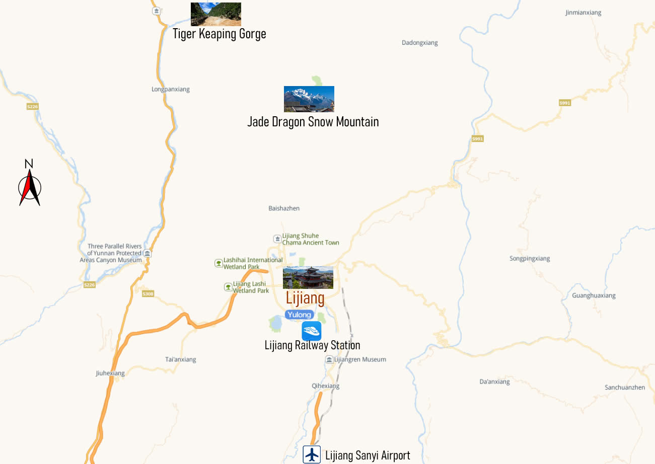 Map of Lijiang Railway station, Lijiang Train Station Map