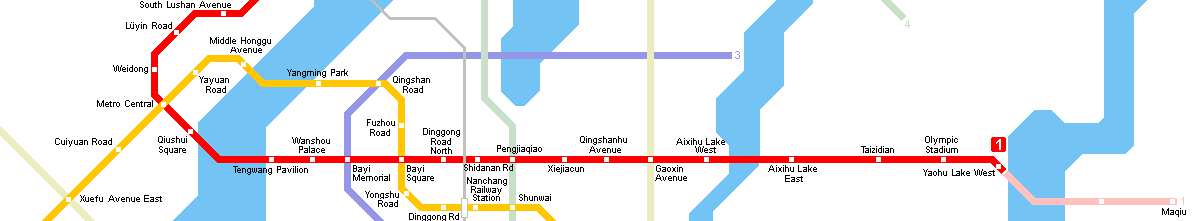 Metro Map of Nanchang Railway Station, Nanchang Metro Map