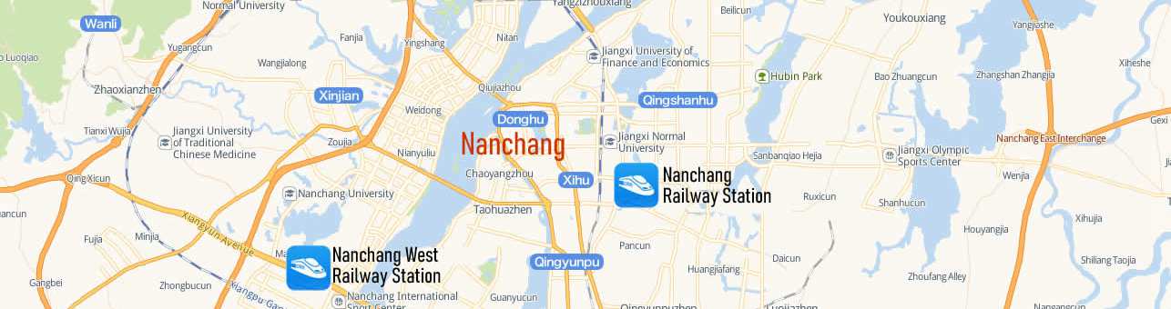 Map of Nanchang Railway Station, Map of Nanchang high speed train station, location