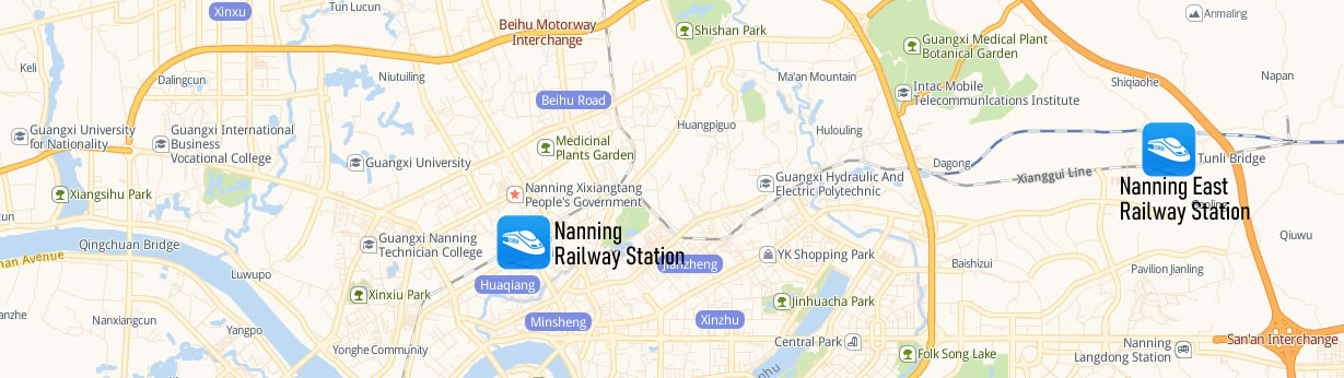 Nanning Railway station Map, Nanning Train Station Map