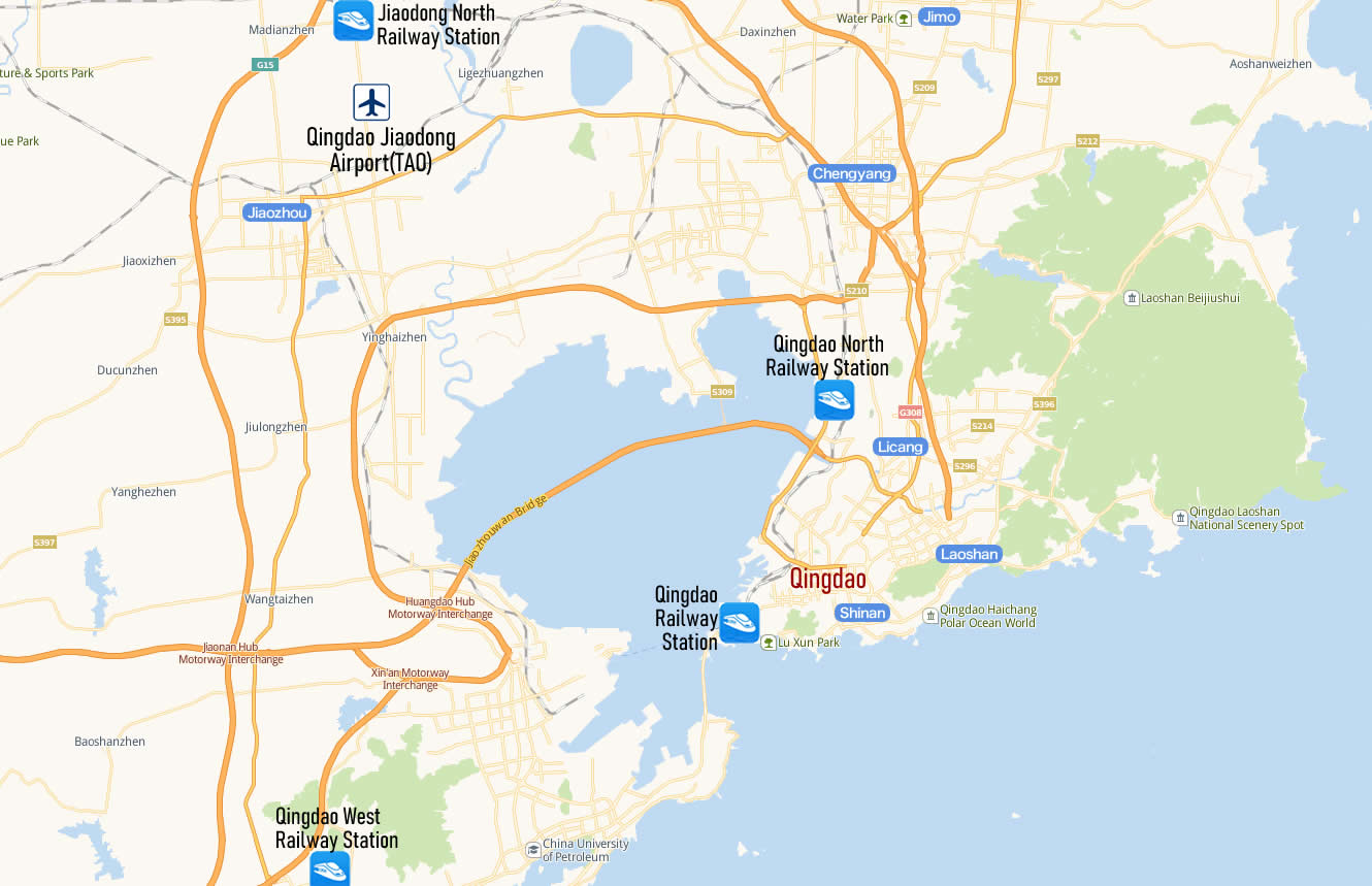 Map of Qingdao North Railway station, Qingdao Bei Train Station