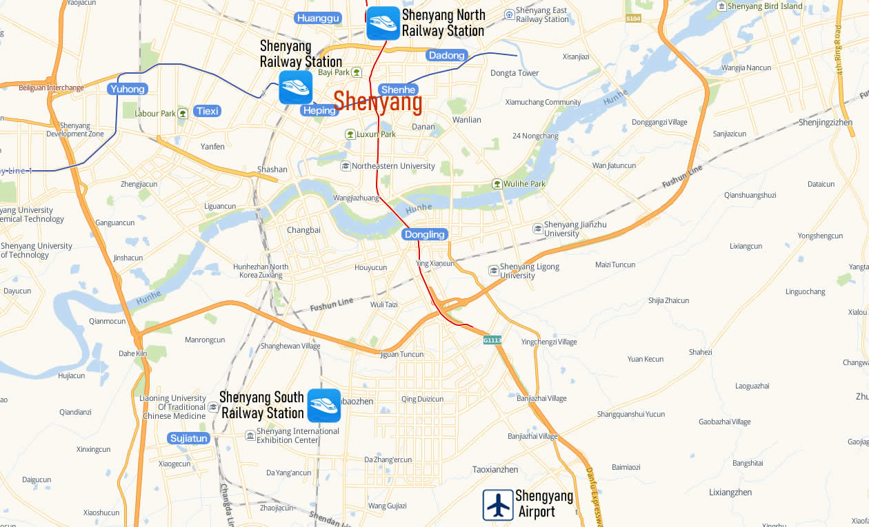 Map of Shenyang North Railway Station