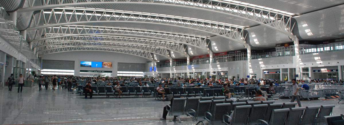 Waiting lounge at Shenyang North Railway Station