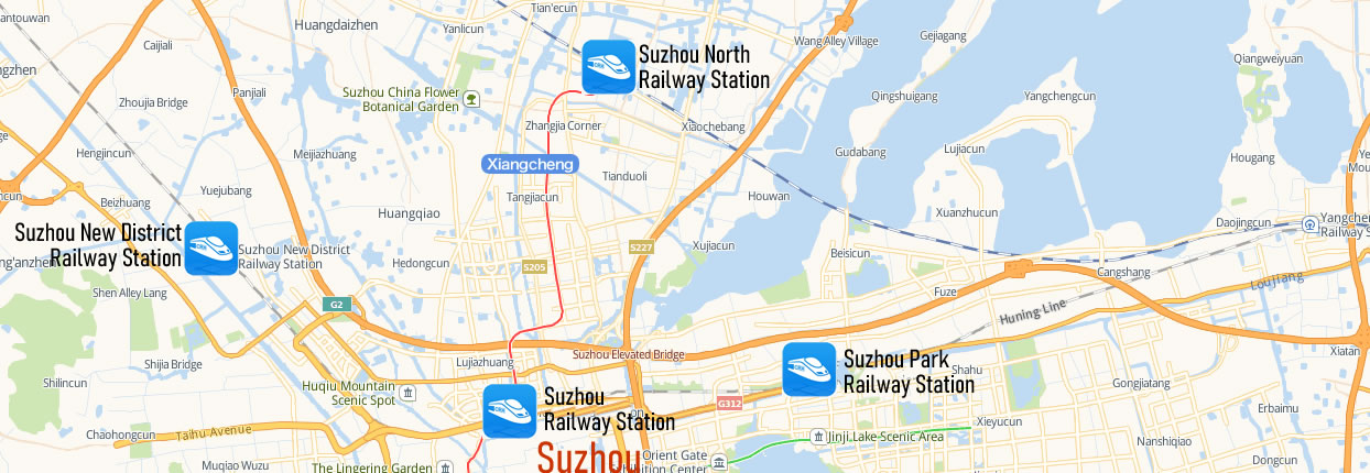 Map of Suzhou North Railway Station, Map of Suzhou Bei high speed train station, location