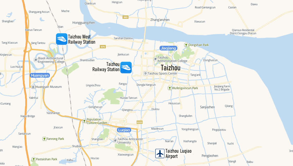 Map of Taizhou Railway station, Taizhou Train Station Map