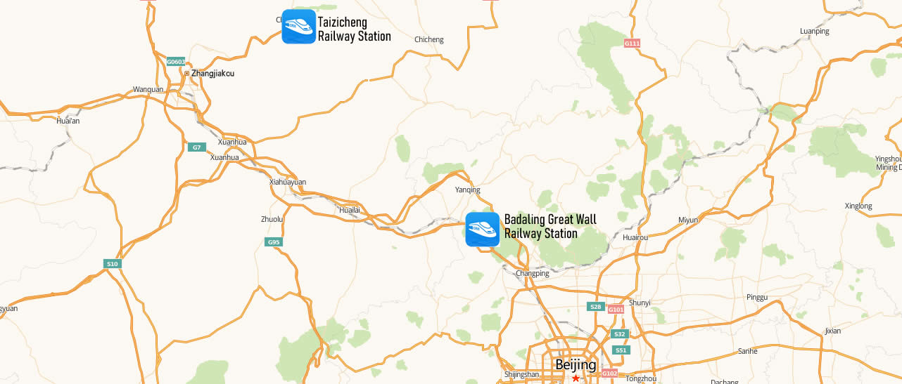 Map of Taizicheng Railway station, Taizicheng Train Station Map