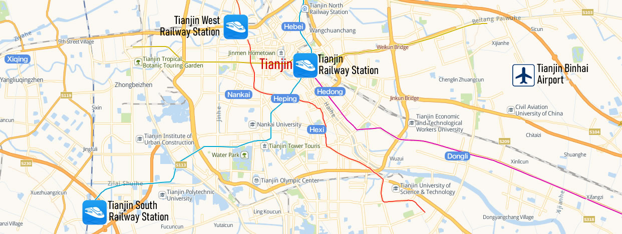 Map of Tianjin South Railway station, Tianjin Nan Train Station Map