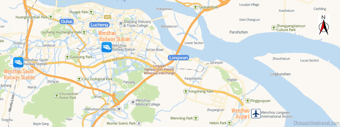 Map of Wenzhou South Railway Station, Map of Wenzhou high speed train station, location