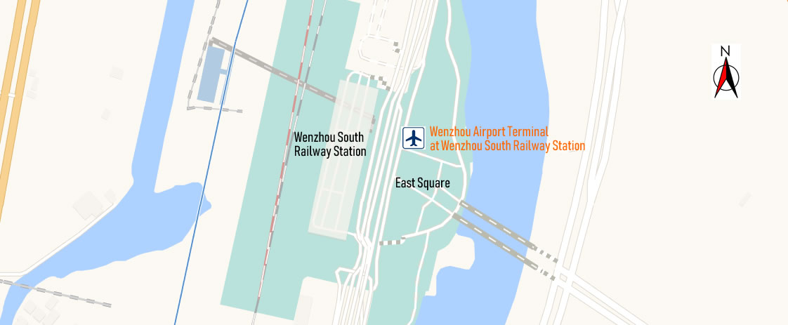 Wenzhou Airport Terminal map at Wenzhou South Railway Station