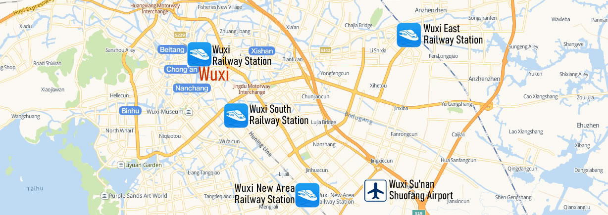 Map of Wuxi Railway station, Wuxi Train Station Map