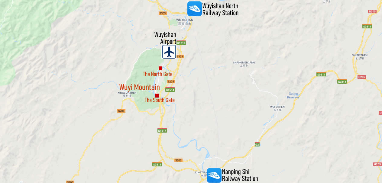 Map of Wuyishan North Railway station, Wuyishan North Train Station Map