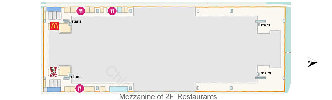 restaurants location at Xian North Railway Station, Xian Bei train station map
