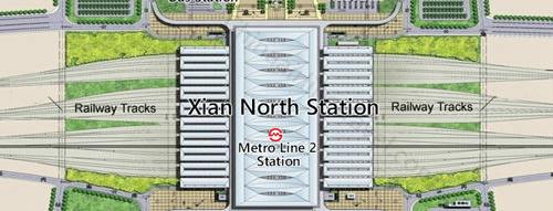 plan map of Xian North Railway station
