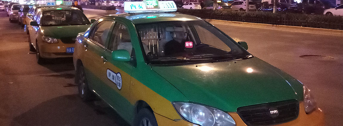 Taxi at Xian North Railway Station