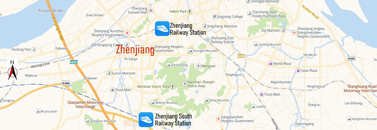 Map of Zhenjiang South Railway station, Zhenjiang Nan Train Station Map